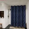 Modern Black Abstract Interwoven Line Art Waterproof Shower Curtain