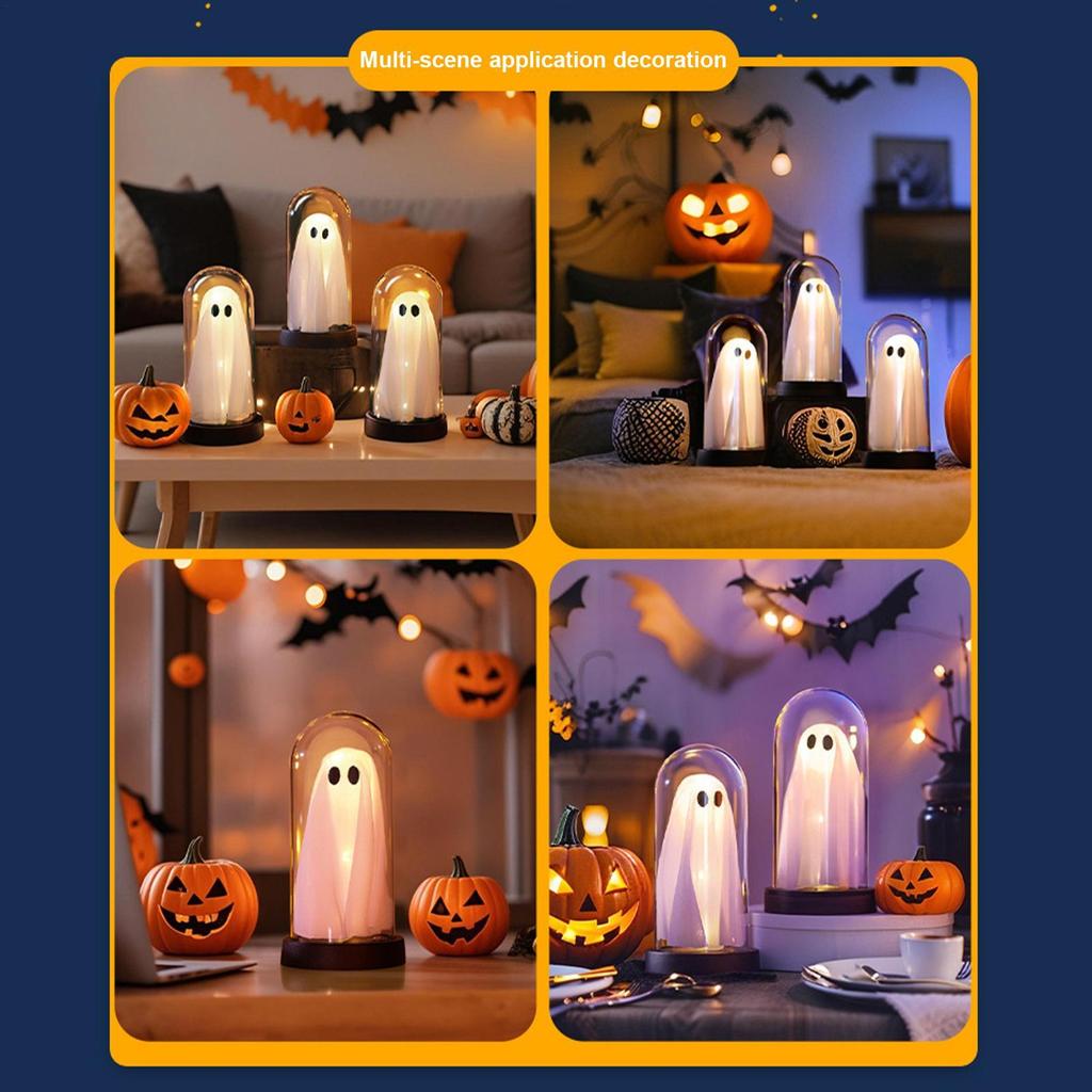 Halloween Ghost Gothic-Style Table Decor Ghost With LED Light Creepy Home Accents Eerie Halloween Decoration For Indoor Outdoor
