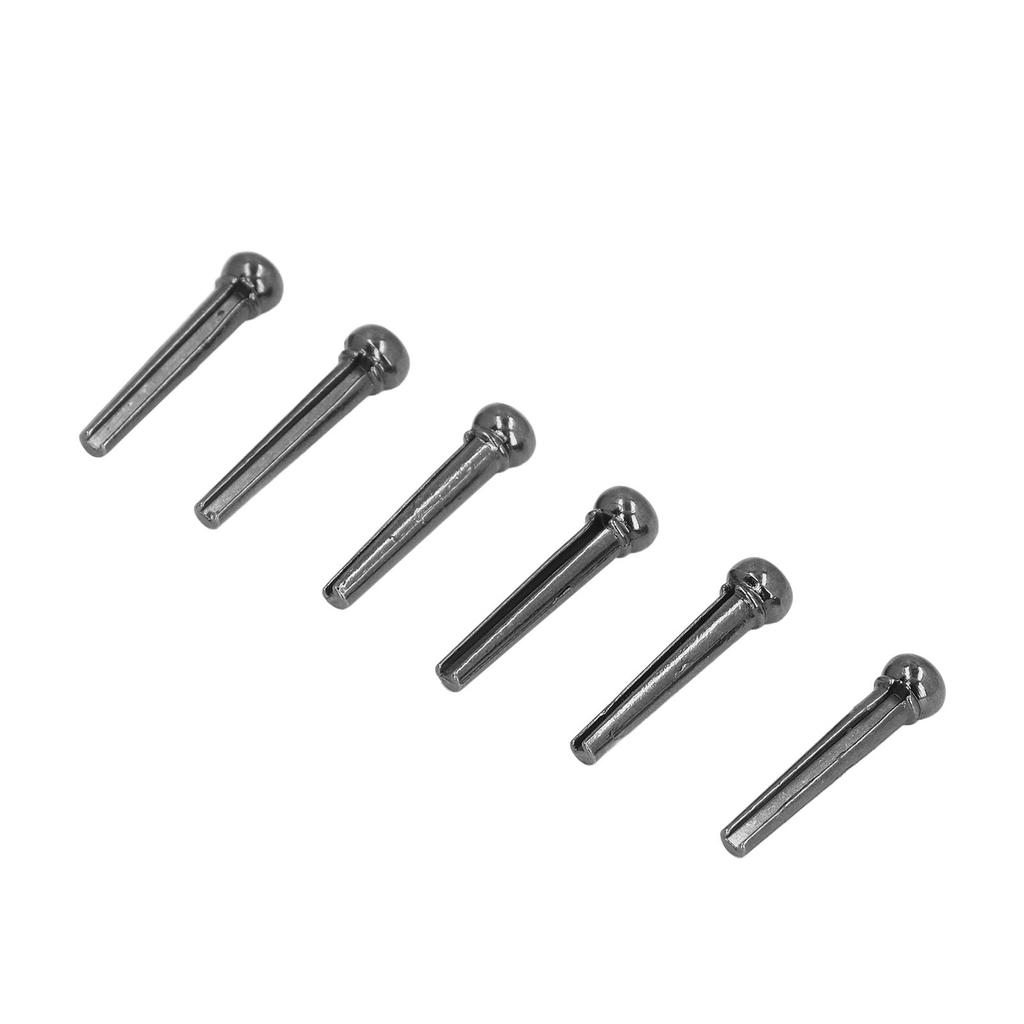 6PCS Guitar Bridge Pin Copper Acoustic Guitar Bridge Pins Peg Replacement for Repairing Black
