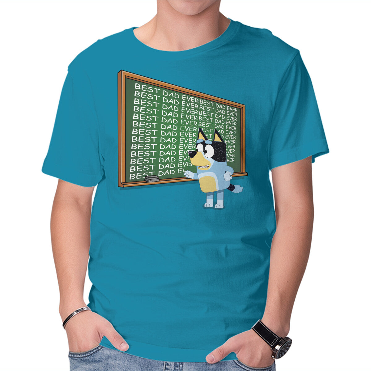 Unisex Crew Neck T-Shirt Best Dad Ever Graphic Short Sleeve Casual Tee XS
