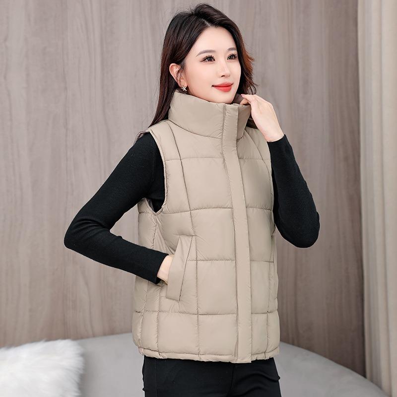 Middle-aged Mother Cotton Vest Fattened Plus Size Thickened Autumn and Winter Casual Women's Vest Jacket Vest Warm Cotton-padded Clothes