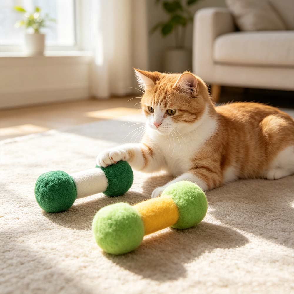 2PCS Soft Plush Teeth Cleaning Cat Toys Paw-Friendly Cat Teaser Toy All Cat Breeds