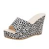 Fashion Slippers Women Heeled Sandals Ladies Shoes Heels Platform One Word Slipper Designer Wedge Suede Large Size Waterproof Summer New