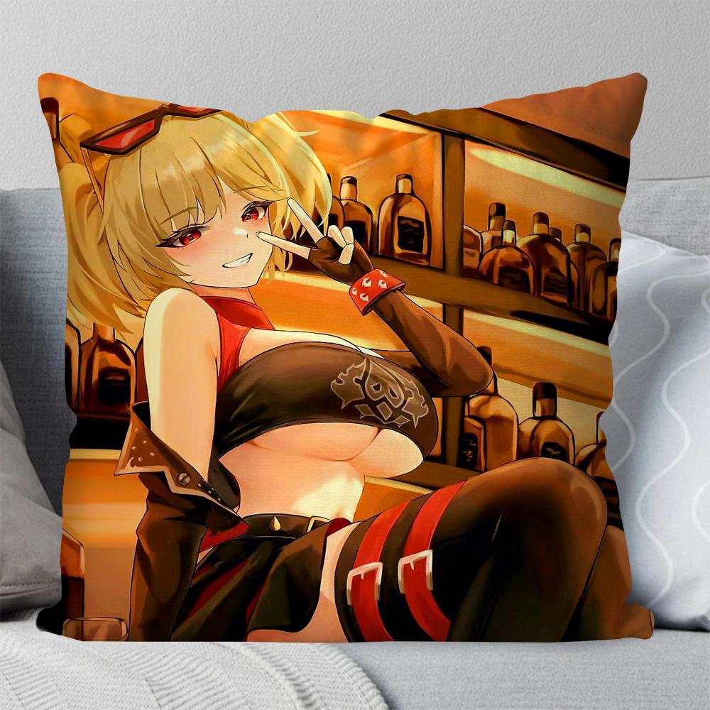 Bernice Animiertes Spiel Zenless Zone Zero Kissenbezug Quadratisches Kissen Schlafzimmer Sofa Freizeit Komfort Wohnzimmer Heimdekoration 40X40