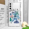 Trendiges Korea Paris New York City Klare Handyhülle für Samsung Galaxy S25 S24 S23 S22 Ultra S21 Plus S20 FE A55 Weiche Hülle Fundas