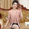 Women's Autumn & Spring Knitwear Set: Sweater & Cardigan for Middle-Aged & Elderly