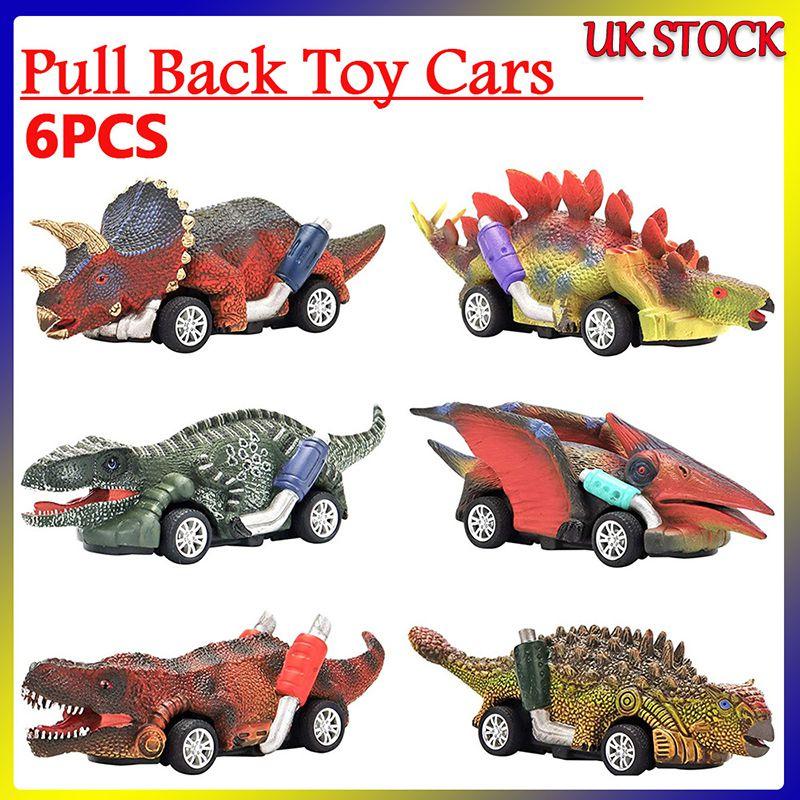 Vibrant Dinosaur Cars Pull Back Toy Set For Kids With Boomerang Action
