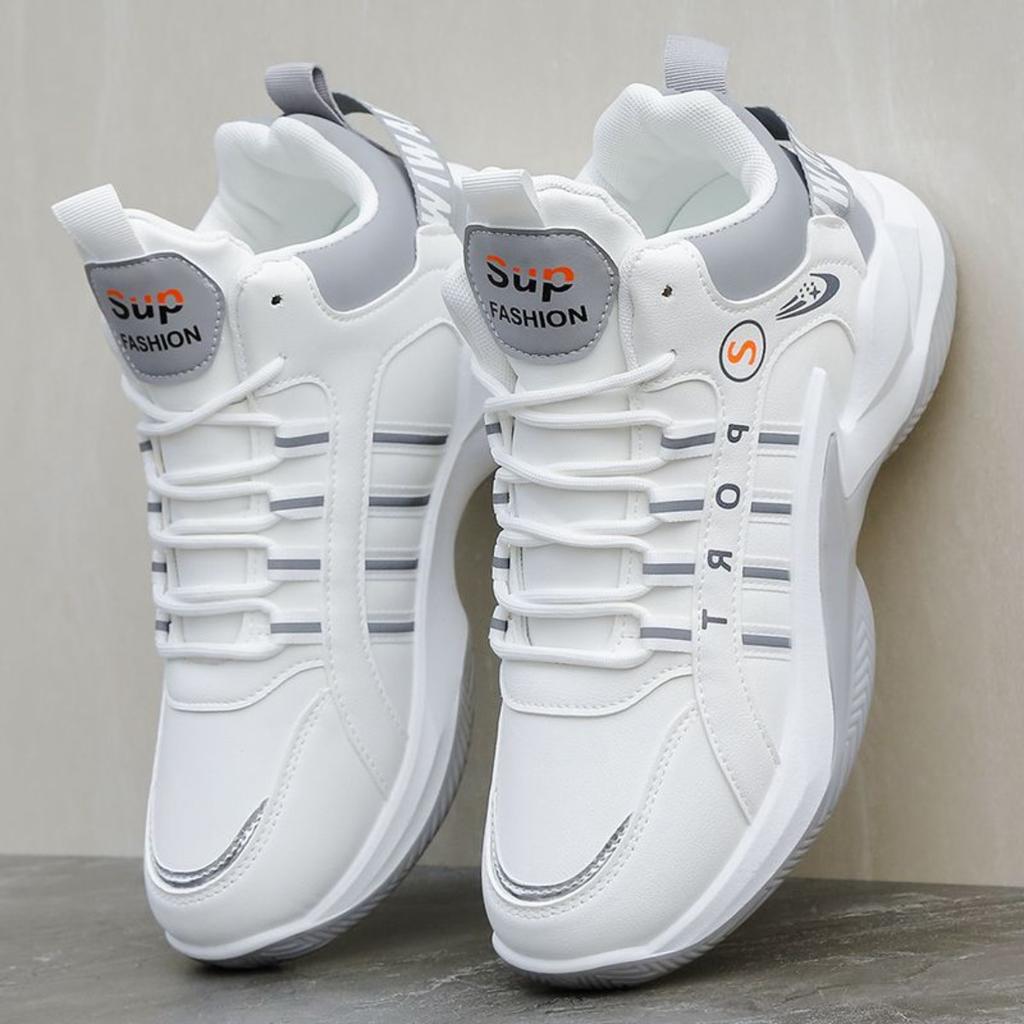 Men's Low Top and High Top Sports Shoes -Breathable PU Upper and Lace Up Design, Suitable for Running, Fitness and Daily Wear, Basketball Shoes