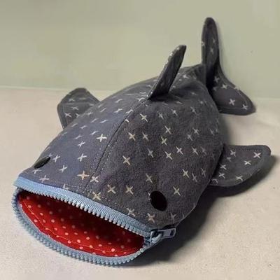 Creative Kawaii Shark Star Pencil Case Cartoon Funny Shark Mouth Zipper Pencil Pouch Cute Shark Stationery Storage Bag Gifts