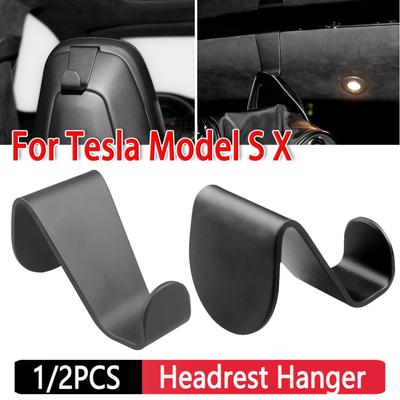 2/1pcs Car Seat Headrest Hook Aluminum Coat Hook Auto Back Seat Organizer Clothes Hanger Storage Holder For Tesla Model S X