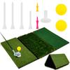 Golf Träningsmatta Konstgräs Golf Träningsmatta med 3 Bollar 6 Peggar och 1 Bas Bärbar Halkfri Svingbana Linje Träning Ma