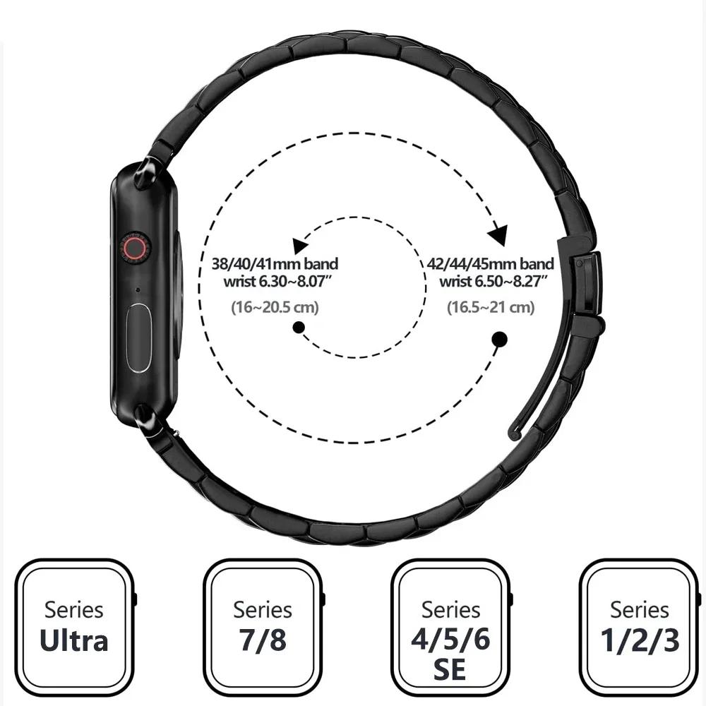 Stainless Steel titanium alloy Strap For Apple Watch Band Ultra 2 49mm 44mm 45mm 41mm Bracelet iwatch Series 6/7/8/9 watch case