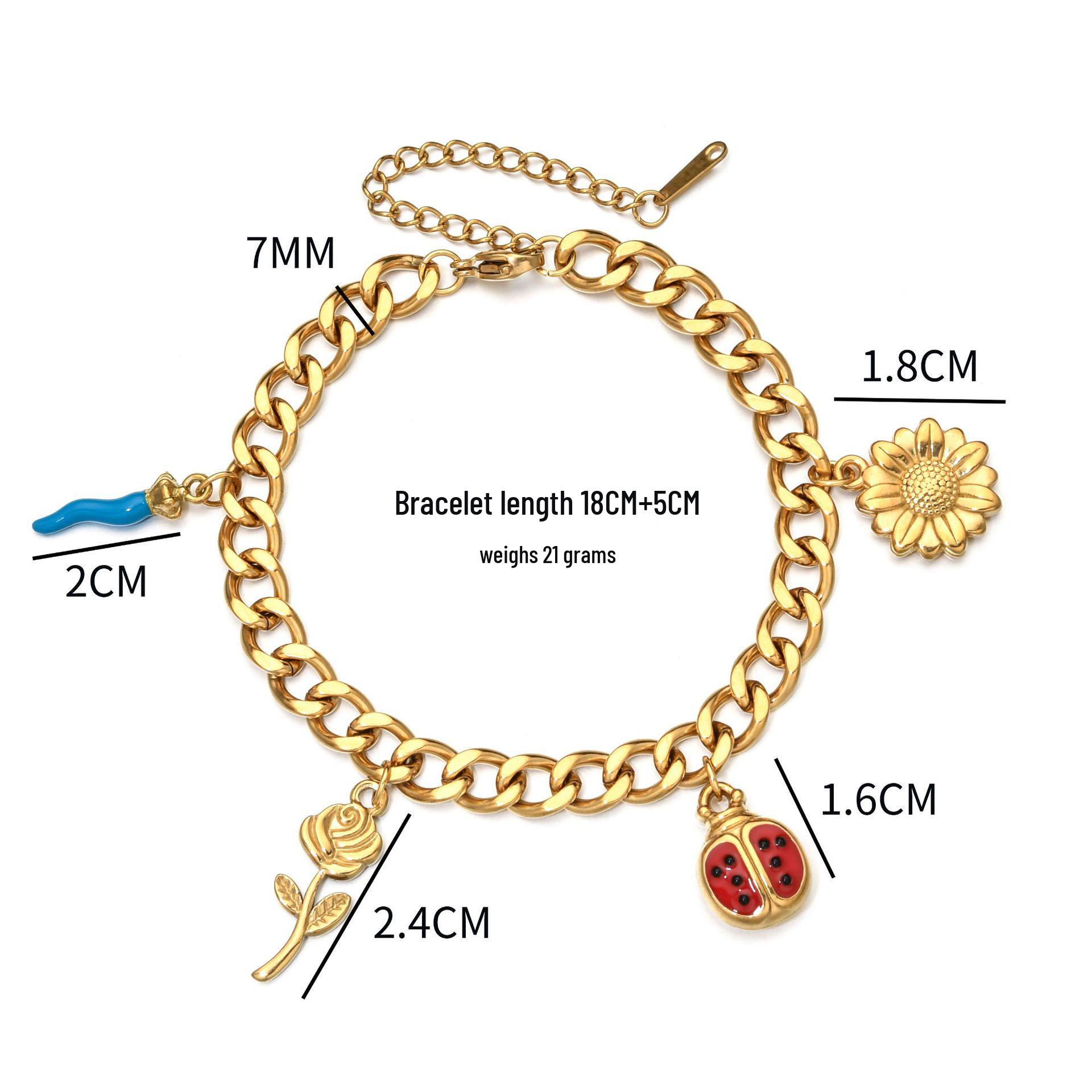 Elegant Stainless Steel Bracelet with Modern DIY Pendant – Trendy Cross-Border European and American Style