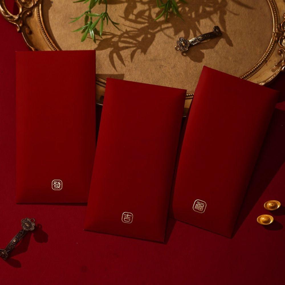 6Pcs New Year Red Envelopes Chinese Style Cash Gift Envelopes Creative 2026 Luck Money Bag
