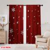 2pcs,2D Plane Printing Popular Curtains Red Snowflakes Versatile Durable Polyester (without Rod) Room Decor for Living Room,