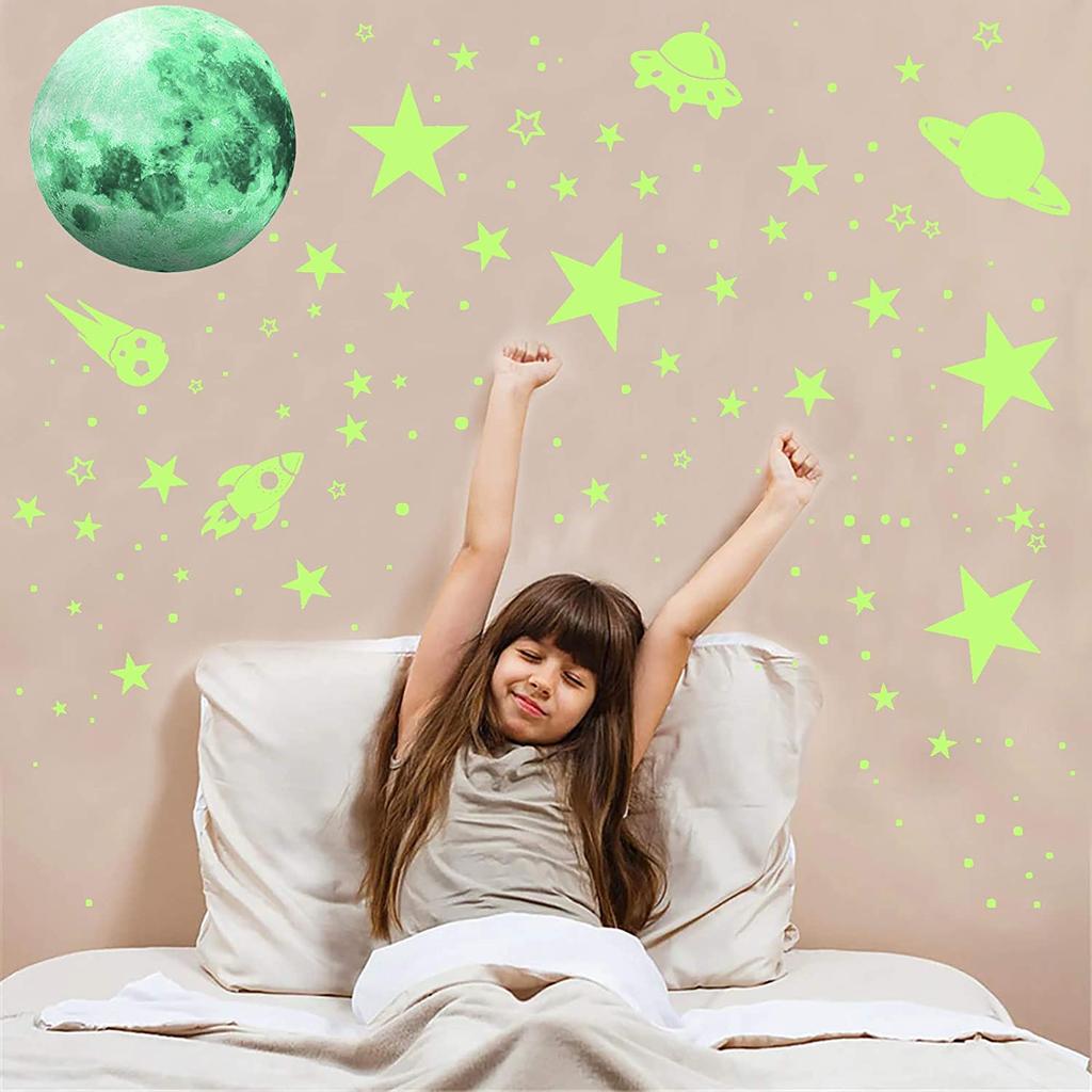 No Wind And No Waves 500 Pcs Glow In The Dark Stars, 3D Fluorescent - Foto 6