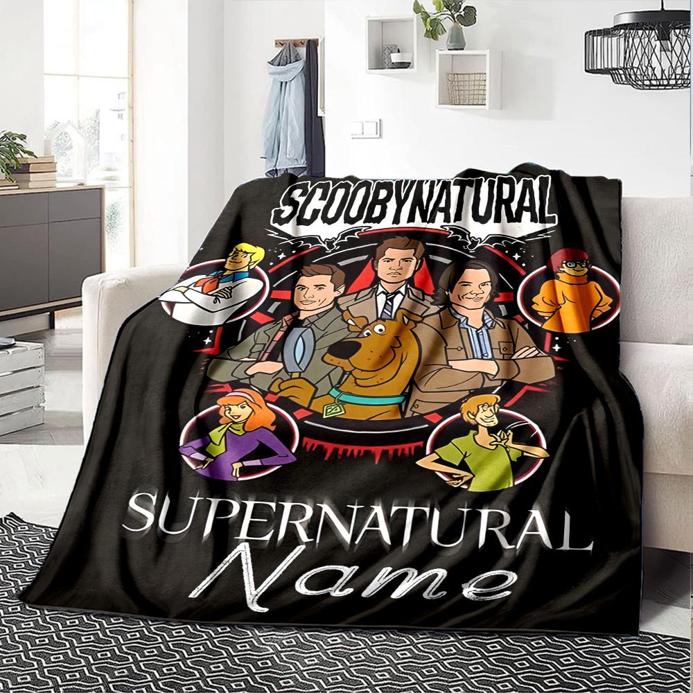 Scoobydoo Supernatural Characters Mystery Machine Four Seasons Blanket Customized With Your Name Lightweight And Warm Perfect Gift For Home Office