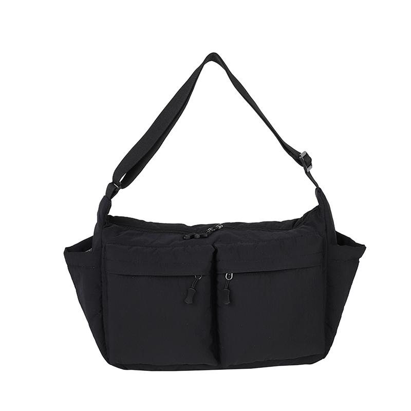 

2026 Winter New Trend Shoulder Bags Nyl Zipper Solid Color Simple Casual Tote Water Proof Lightweight Women s Handbags чёрный