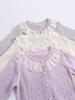 Baby Girl INS Style Hollow Knit Cardigan with Doll Collar - Spring/Autumn Long Sleeve Sweater