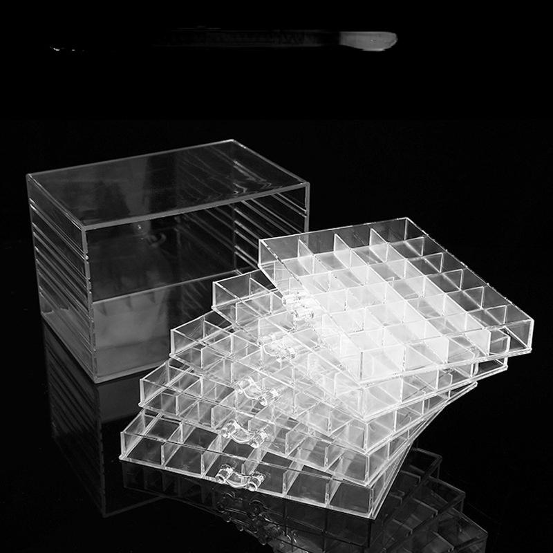 Nail Art Accessories 120 Compartment Box Acrylic 5-layer Drawer Type Large Capacity Transparent Removable Cosmetic Storage