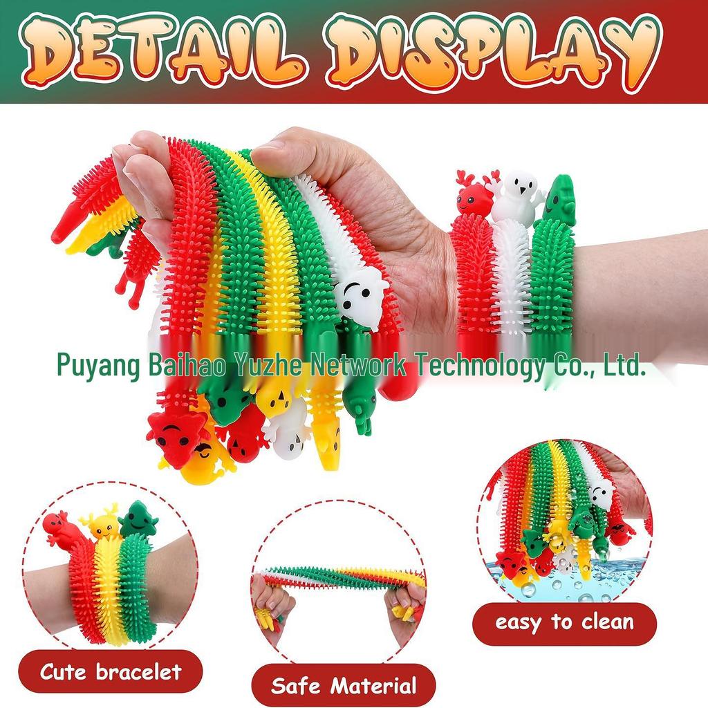 Tentacle Caterpillar Bracelet: TPR Soft Rubber Stress Relief Toy