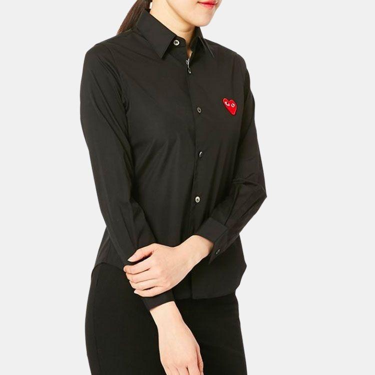 Comme des Garçons PLAY (WMNS) COMME Des GARCONS PLAY L/S Shirt Red Emblem 'Black' Women's AZ-B001-051-1