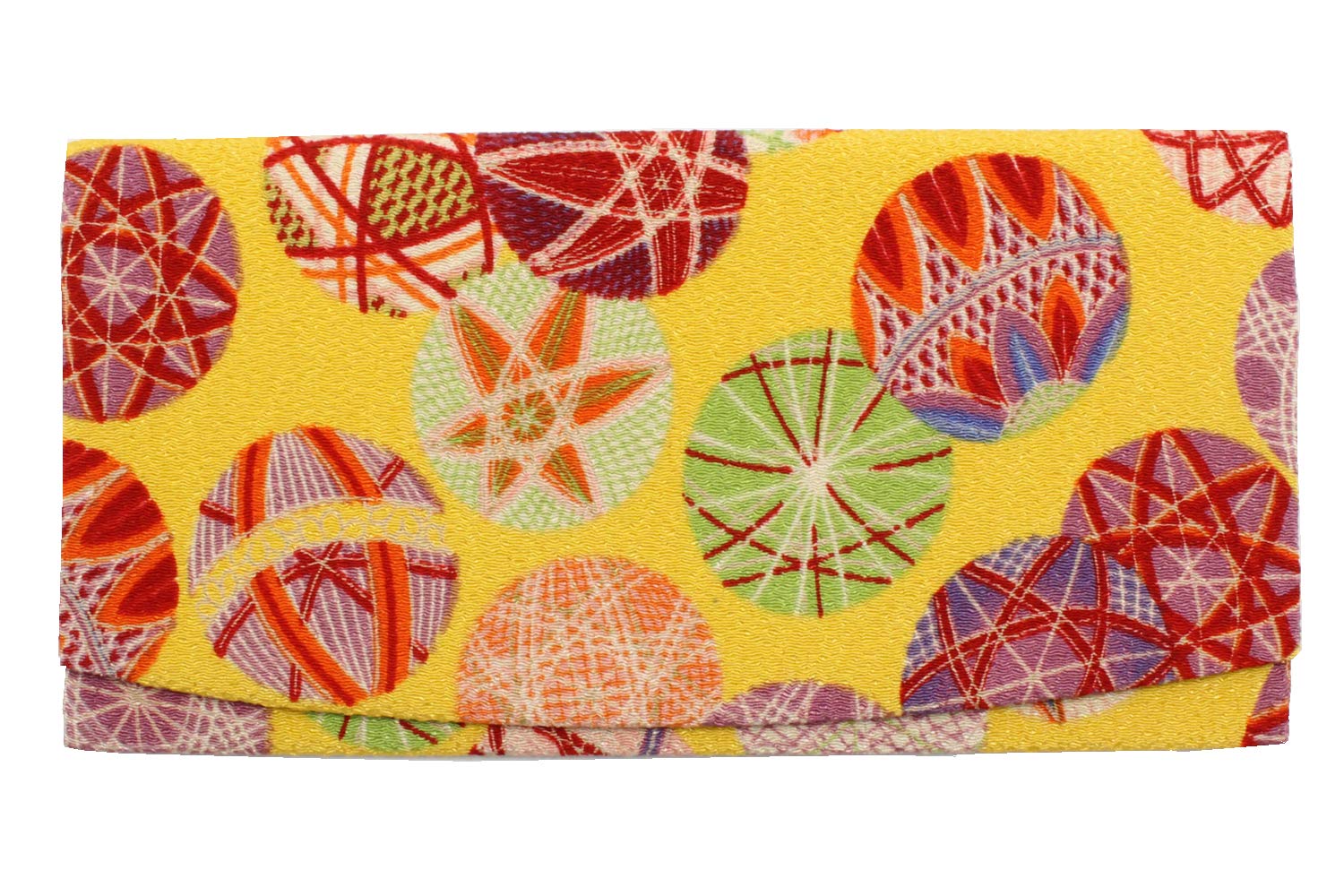 

Кошелек Komon Kobo, Котемари (желтый), Тонкий, Хира-чиримен (гладкий крепи), Киото, Японские КОМОНО, Узор Эдо Комон, 0203