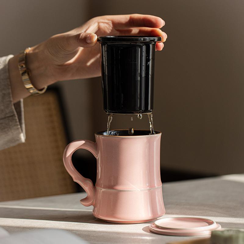 Pink Ceramic Mug Water Cup Tea Cup Muse Festival Gift Ladies High Value Office Cup Cup