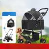 Metal Pet Stroller Lightweight Foldable Detachable Travel Cart for Small Medium Dogs Cats Outdoor Walking Stroller