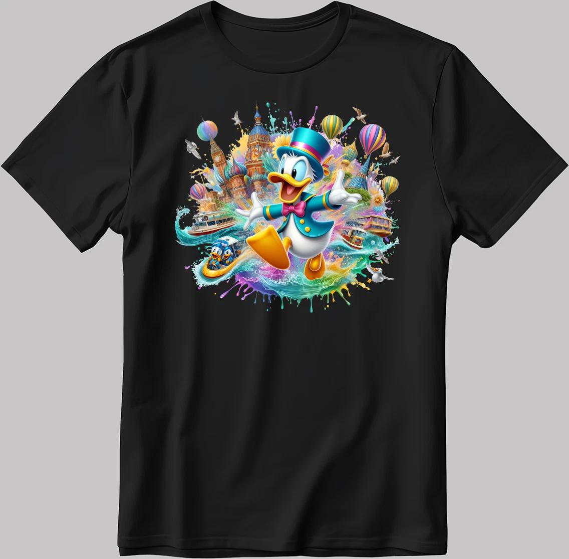 Donald Duck Figure Funny Short Sleeve White-Black Men s / Women s T Shirt C514 L