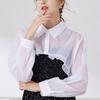 Women's Long Sleeved Shirt Detachable Collar Black Mesh Neckwear Fake Collar Half Shirt Blouse Tops Style False Collar