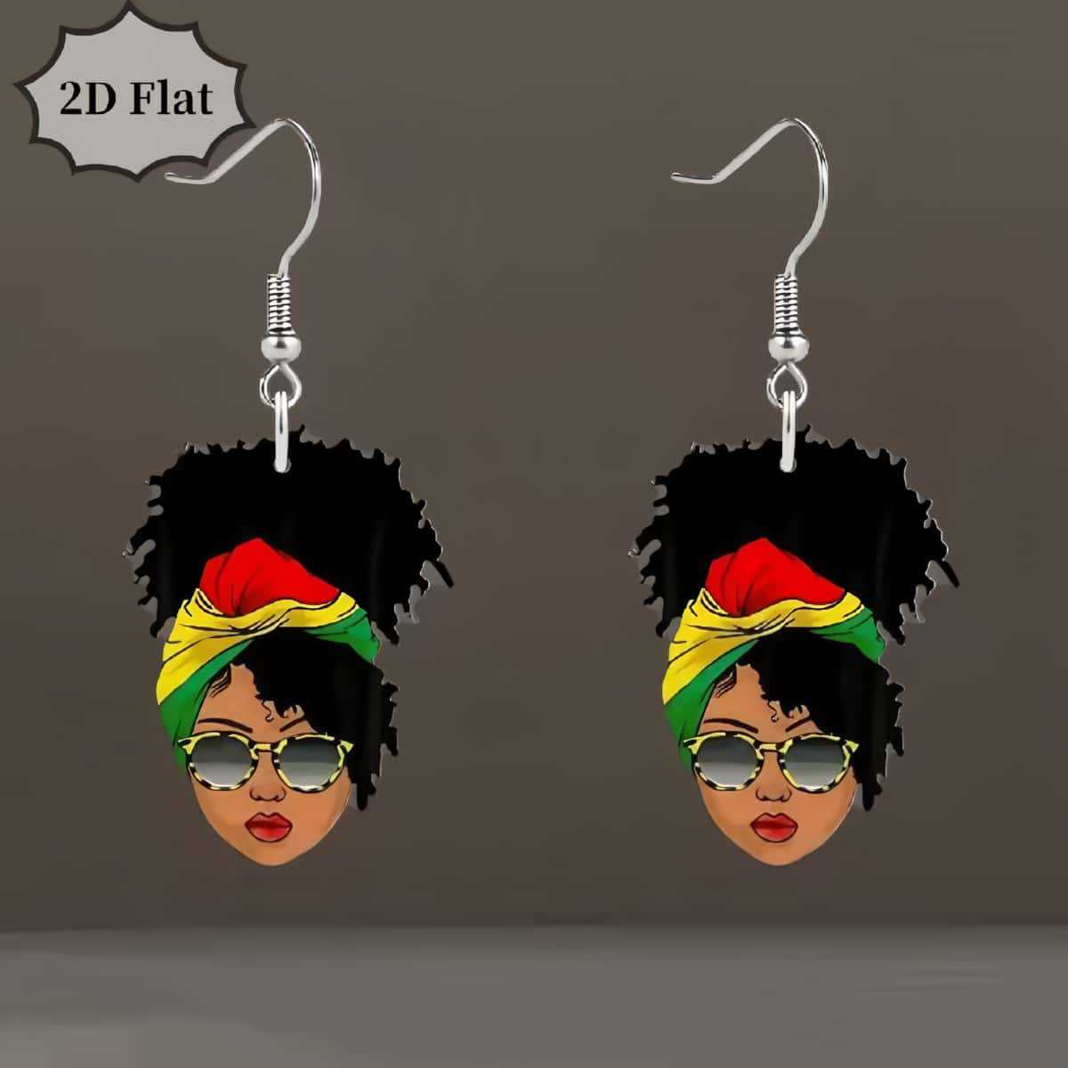 

2D Акриловые серьги-подвески, Подходят для афроамериканских женщин, для повседневной носки и для вечеринок