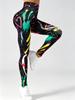 Popular European and American yoga pants 1D digital printing leggings bottoming women's outdoor sports fitness trousers