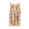 CLANE Made In Japan Linen Floral Mimole Length Gathered Skirt Beige Women Used