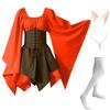Abito Vintage a Maniche Lunghe da Donna Moda Cosplay Festa Sera Notte Abito Formale