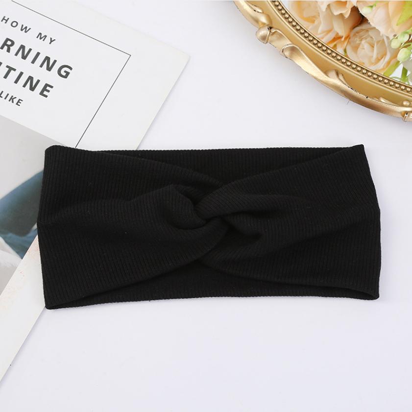 Elastiska Håraccessoarer Dam Nya Stickade Trådtvinnade Turbanband Massivt Brett Stickat Knutet Yoga Hårband Yoga Pannband