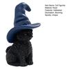 Halloween Cat Figurine, Resin Witch Hat/Moon/Pumpkin/Skull Cat Statue for Halloween Tabletop, Mantel, Shelf, Desk Decor
