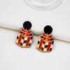 925 Sterling Silver Cartoon Christmas Earrings: Cute Bell & Snowman Acrylic Dangle Design