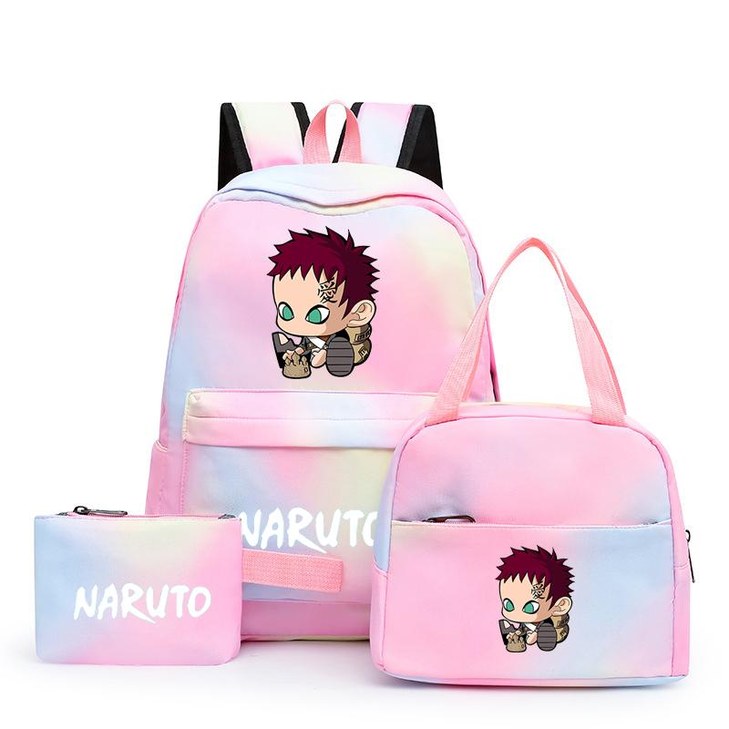 3-teiliger Schulrucksack für Mädchen Y2K mit Lunch-Taschen, Studenten-Taschen-Set, Kinder-Stifttasche, zurück zur Schule, Anime-Leinwand-Rucksack