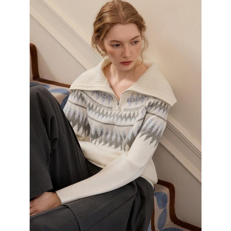ELLE Women's Fair Isle Pullover Sweater