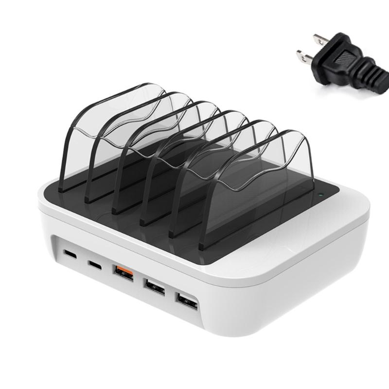 Desktop-Wall Home Fast-Charging Dock Station Charger Base for PC Tablet-Smartphone QC3.0-PD 5 Usb Multiport Hub-Splitter
