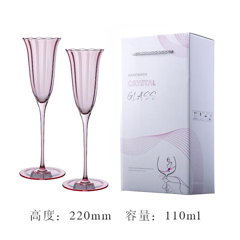 Pink Crystal Champagne Glass Floral Lace Martini Cocktail Cup for Girls