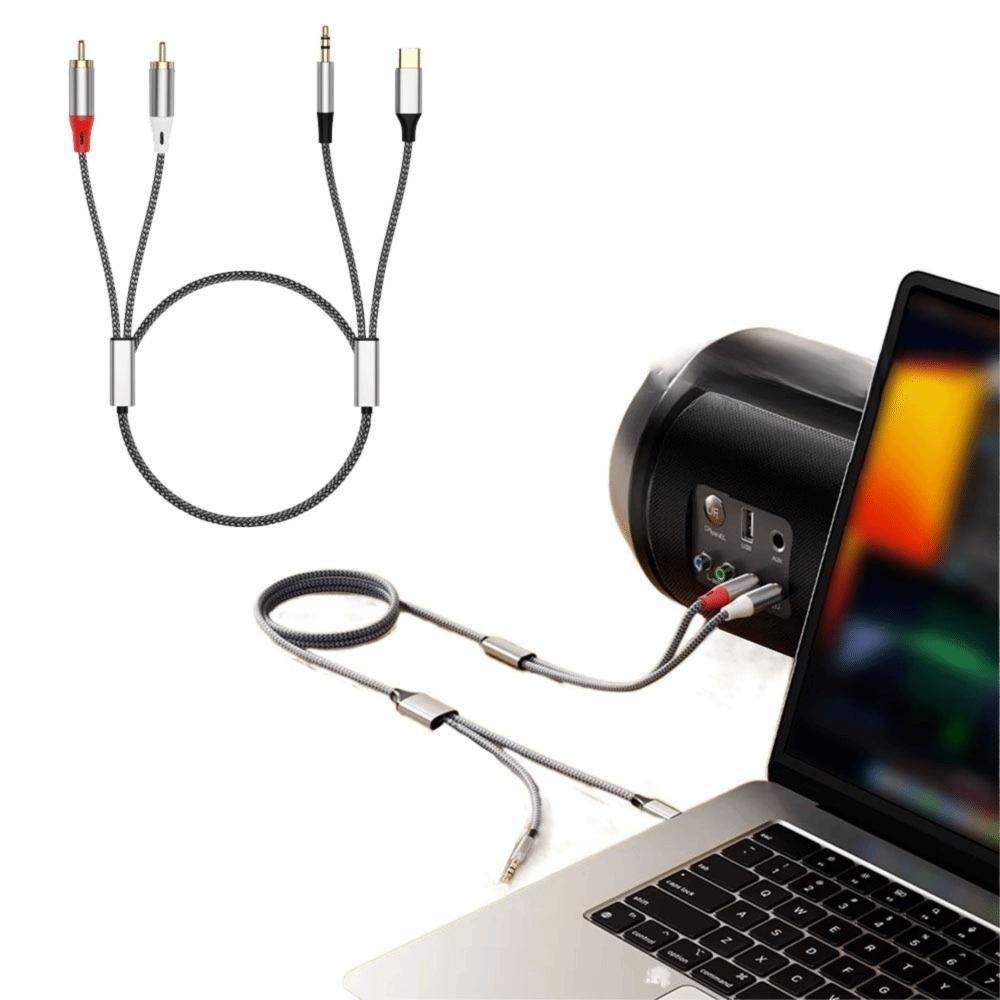 1.3M/2.3M/5.3M Audio Aux Adapter Fantastic Sound Quality Type C To 2 RCA Aux Audio Cable  Amplifier