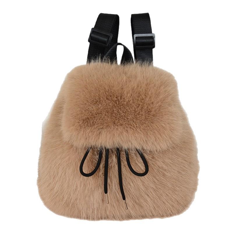 Small Backpack for Women 2026 Autumn and Winter Plush Backpack Women's Premium Imitation Fox Hair Backpack