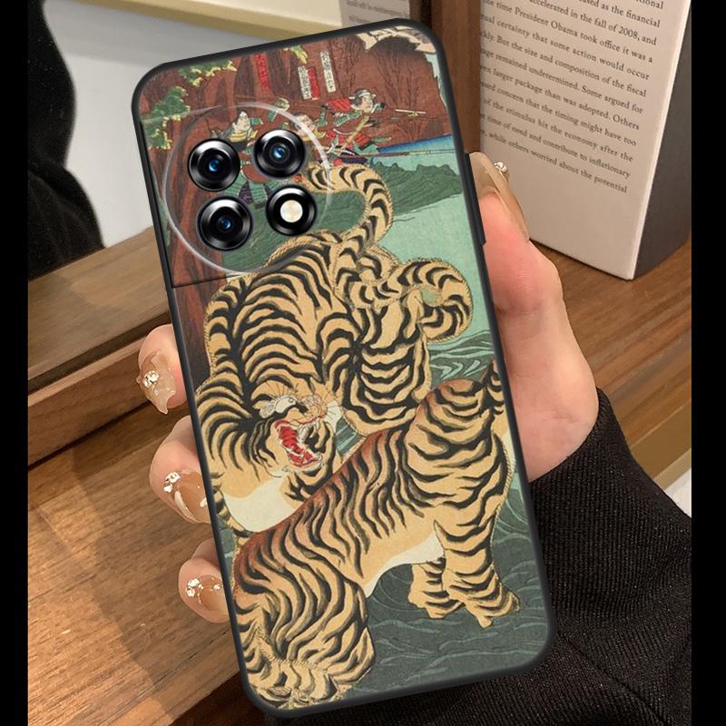 Japanese Ukiyo-e Art Panther Tiger Case For OnePlus 15 13 12 11 10 15R 13R 12R 10T 13T OnePlus Nord 5 CE 4 3 Lite N20 N30 Cover