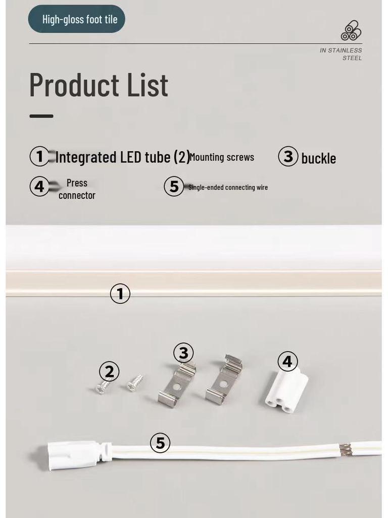T5 T8 Integrated LED Tube Light, 1.2m Energy-Saving Strip for Living Room, Cabinet, or Workshop
