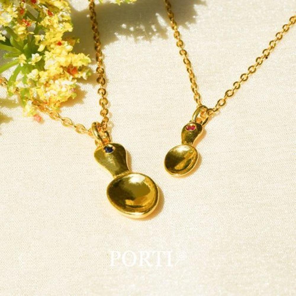 Porti 24k Gold Spoon Birthstone Necklace 1.875g