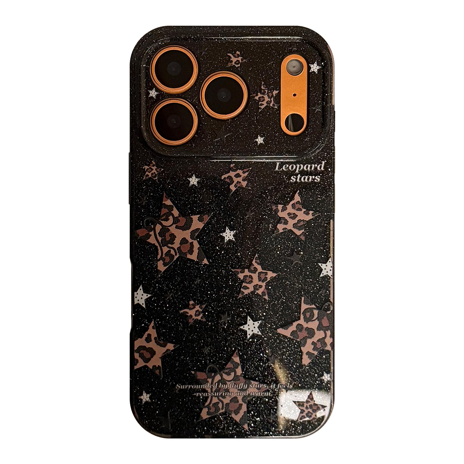 

Glitter Leopard Print Star Phone Case for iPhone 15, iPhone 16, iPhone 17 Pro Max iPhone 17 Pro Max
