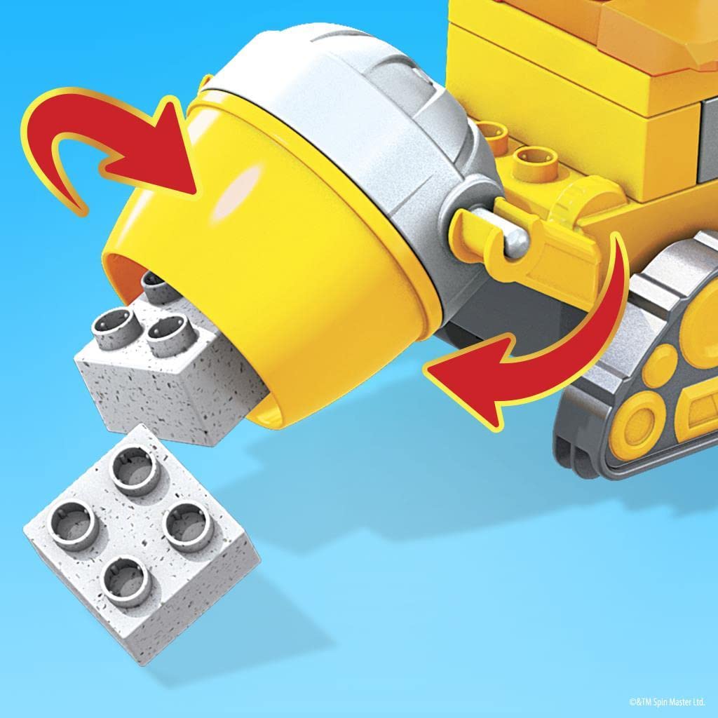 Mega Bloks Paw Patrol The Movie Rubble Super Power Bulldozer, Ages 3 and up, GYW91, Yellow