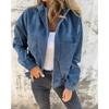 Women S Solid Corduroy Loose Fit Long Sleeve Jacket